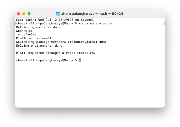conda update Mac