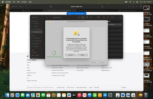 Anaconda installation file Mac pass