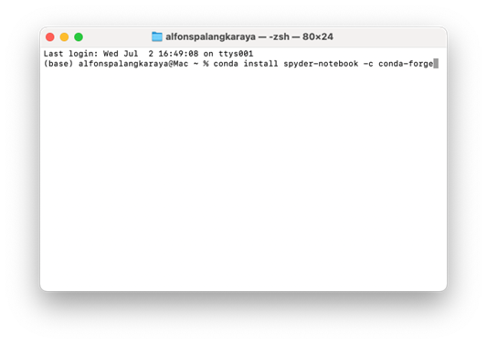 installing spyder-notebook-mac
